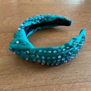NWOT La Bella Merry Green Fire Agate Knotted Canvas Headband